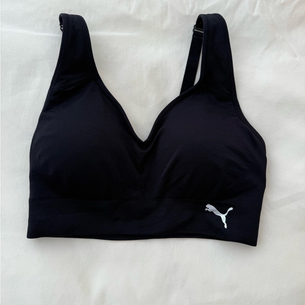 Puma Women's Black V-Neck Sports Bra